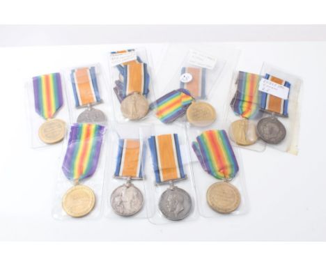 Six First World War pairs - comprising War and Victory medals, named to 18708 PTE. W. Scotney. E. Kent.R., 81022 PTE. G. E. S