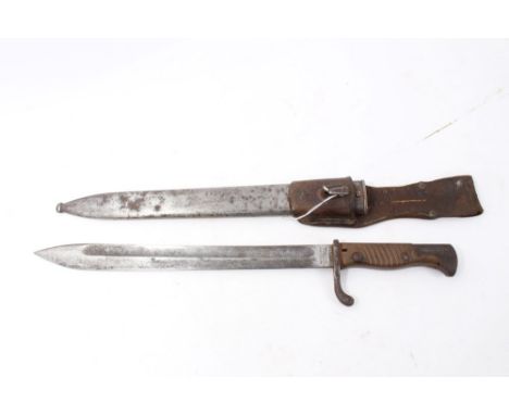First World War Imperial German butcher bayonet with scabbard and frog