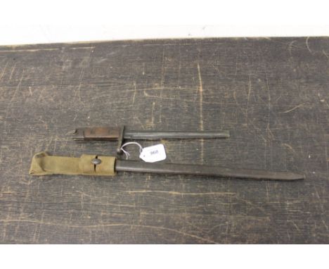 Belgian model 1924 Mauser bayonet (blade broken), in scabbard with frog