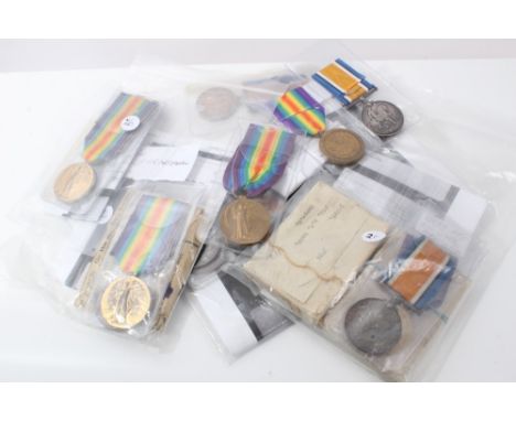 Six First World War pairs - comprising War and Victory medals, named to 40440 PTE. A. White North.D. Fus., 30396 PTE. J. H. S