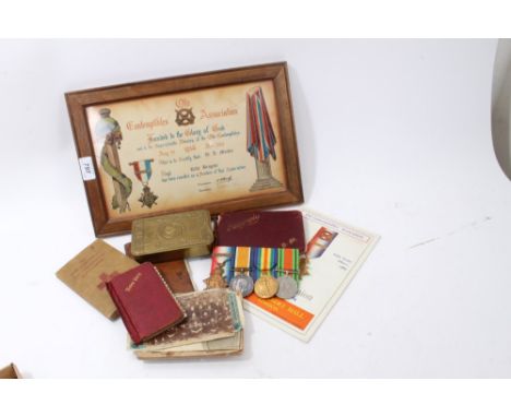 First World War and later medal group - comprising 1914 Mons Star, together with War and Victory medals, named to 3321 PTE. D