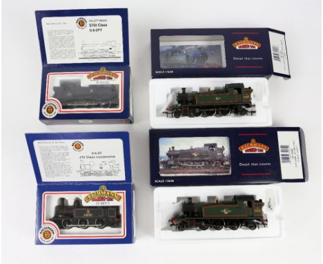 Six Bachmann 00 gauge locomotives, comprising 32125 Tank 4566 BR lined green L/Crest, 32-135Z 4575 Tank 5553 BR lined green, 