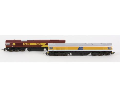 Two Lima Collection 00 gauge diesel locomotives, comprising L204667 'Village of Whatley' 59101, and L204679 EWS 66001, (2), b