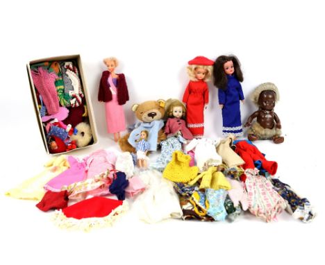 Collection of toys to include SIndy dolls and accessories, Merit 'Toddler Towers', hand puppet, games, jigsaw puzzles, Fisher