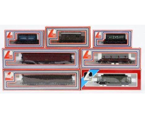 Ten Lima 00 gauge wagons, comprising 305641W, 305642W, 305643W, 305644W, 305654, 305625W, 305665, 305630W 305351W, 305350W, s