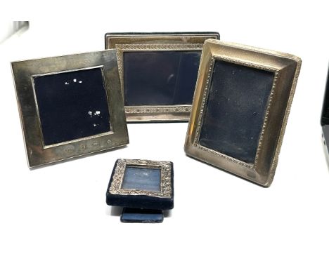 4 vintage silver picture frames largest measures approx 13cm by 10cm 