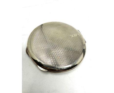 vintage silver compact measures approx 8cm dia 