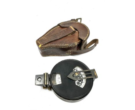 Antique leather cased 1910 compass pat No 29677 