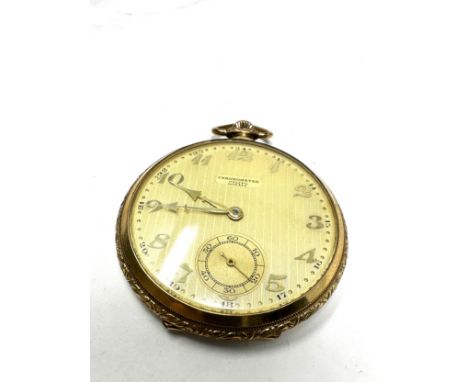 rolled gold Limit chronometer open face pocket watch the watch is ticking 