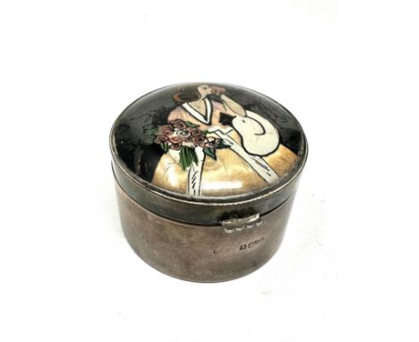 Vintage silver butterfly wing lid pill box birmingham silver hallmarks 