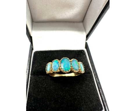 9ct Gold Opal Five Stone Ring (3g) 