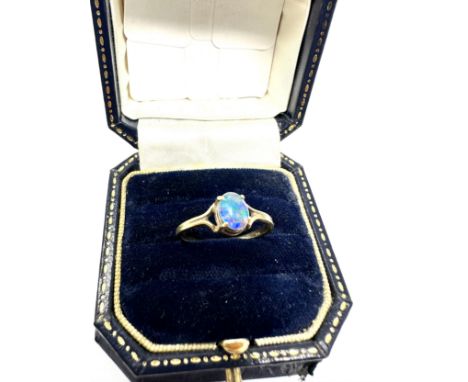 9ct Gold Opal Triplet  Ring (1.6g) 