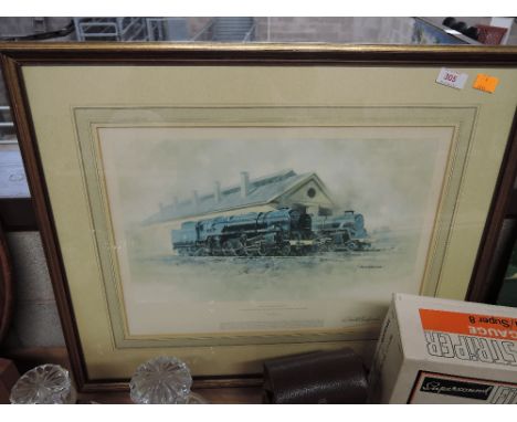 A print after David Shepherd Train and steam related