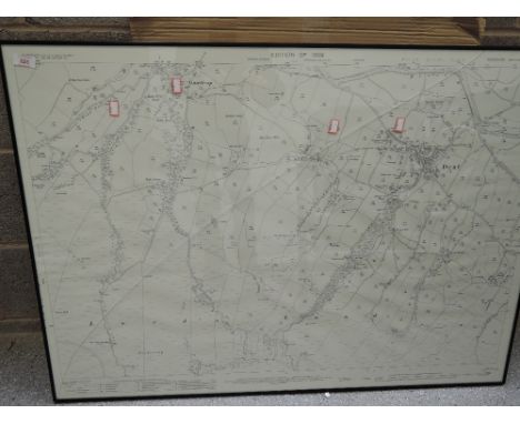 A large ordnance survey map of Yorkshire West Riding dated 1909 