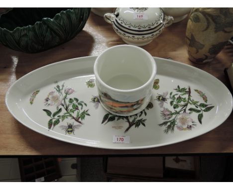 A large Portmeirion ceramic tray and similar plant pot