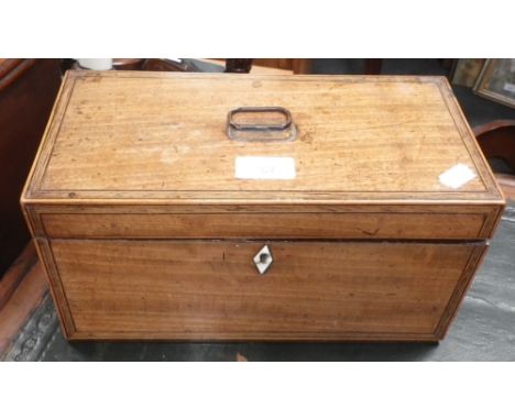 A REGENCY INLAID MAHOGANY TEA CADDY