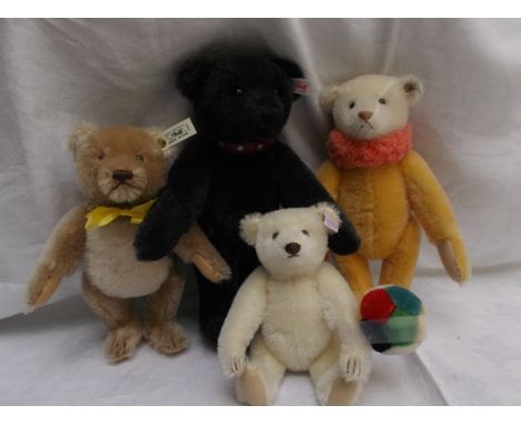 4 limited edition Steiff bears incl. Circus Doll, Exhibition, Black Bear and another