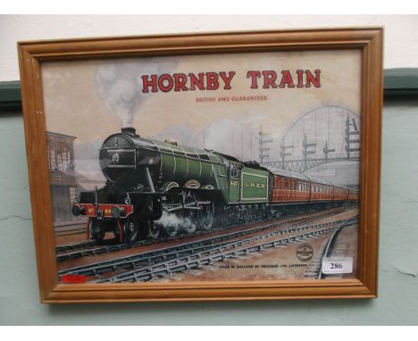 Pine framed advertising print of ' Hornby Train'