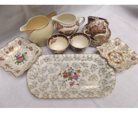 Wedgwood Hermes cream ground milk jug and a part Palissy Royal Worcester game series tortoise pattern 4 piece tea set etc.