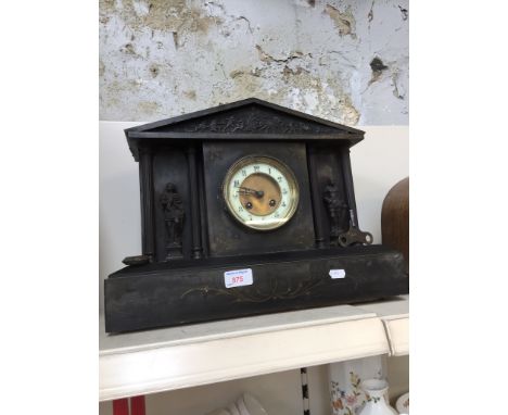 BLACK SLATE MANTEL CLOCK      C5