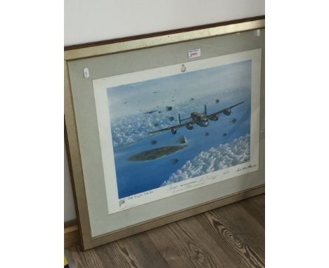 A LIMITED EDITION SIGNED PRINT OF A BOMBER