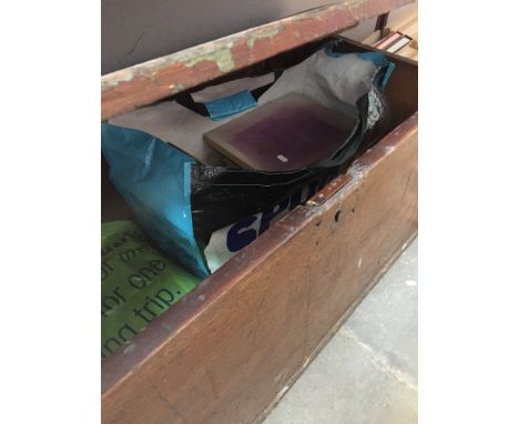 PINE TRUNK WITH BOOKS