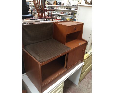 A TEAK TELEPHONE BENCH