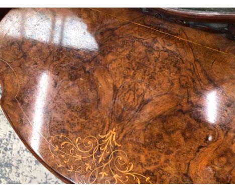 A Victorian walnut and inlaid dressing stand on tripod base. Very good overall conditionStructurally sound and sturdyNo evide