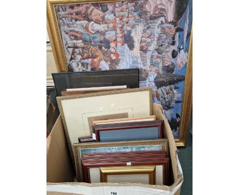A good collection of vintage and later furnishing prints and pictures. 