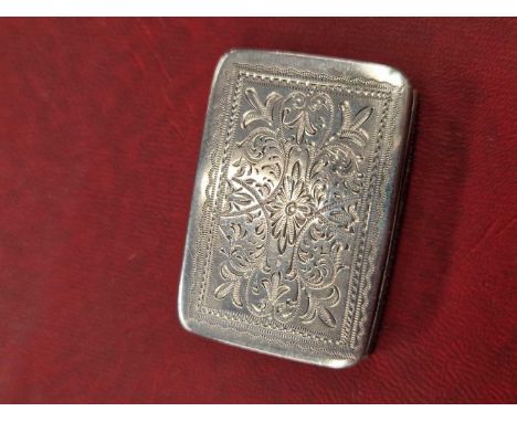 An early Victorian hallmarked silver snuff box with a vesta strike, by Joseph Willmore.