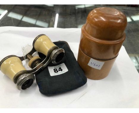 A pair of vintage opera glasses with case. 
