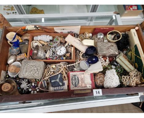 A large collection of antique and later jewellery, watches, collectables to include medals, silver cutlery and jewellery, com