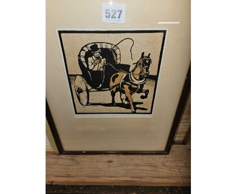 AFTER SIR WILLIAM NICHOLSON, THE CABRIOLET, LITHOGRAPH, 15 x 15cm.