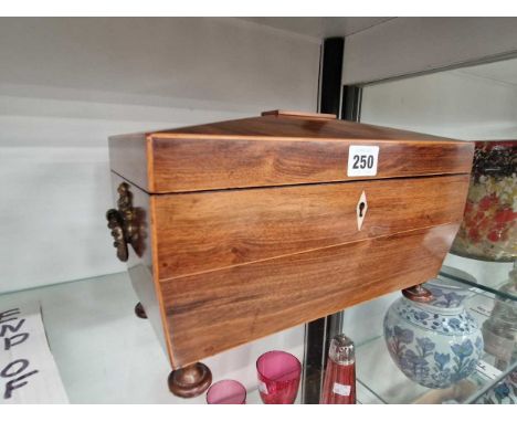 A Regency mahogany sarcophagus tea caddy