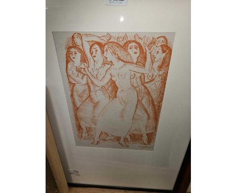 AFTER DAME LAURA KNIGHT, DANCERS, LITHOGRAPH, 19 x 25.5cm.
