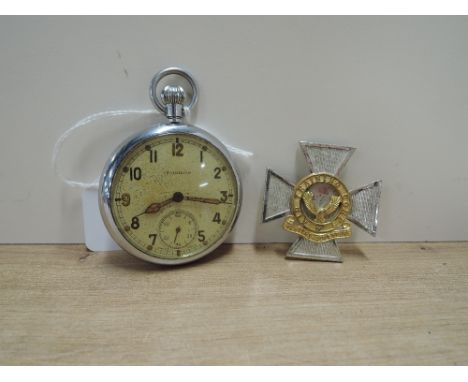 A Leonidas Military issued Pocket Watch having Steel case GSTP with Broad Arrow and U11260 on case back, not working along wi