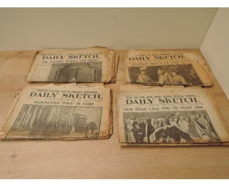 Sixteen WWI Daily Sketch Papers, mainly 1914-1915,