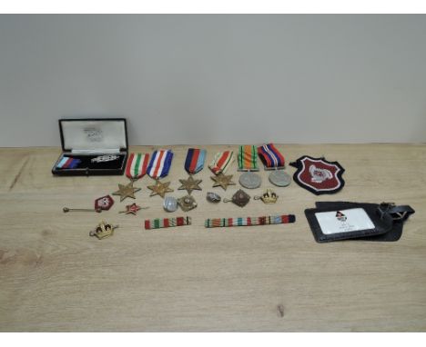 Six WWII Medals, War, Defence, 1939-45 Star, France and Germany Star, Africa Star and Italy Star, with ribbon bars, Officers 