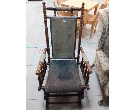 A Victorian bobbin turned rocking chair
