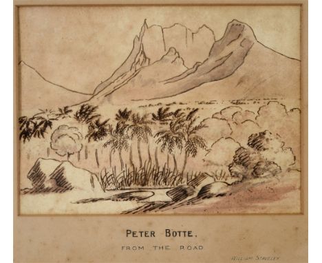 LIEUT.-GEN. WILLIAM STAVELEY, C.B. (BRITISH, 1784-1854)  'Pieter Botte Mountain, Mauritius, from the Pamplemousses Road',  pe