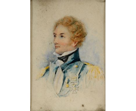BRITISH SCHOOL (19TH CENTURY)  General William Staveley, a portrait miniature,  watercolour and bodycolour, unsigned, inscrib