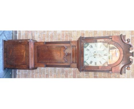 A GEORGE III 8-DAY LONGCASE CLOCK  with enamel dial inscribed 'THOS JOYCE WHITECHURCH', subsidiary seconds dial and date aper