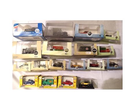 Fourteen Oxford diecast OO scale vehicles, and three Classix and one Schoco, mostly in excellent condition, wear to boxes. P&