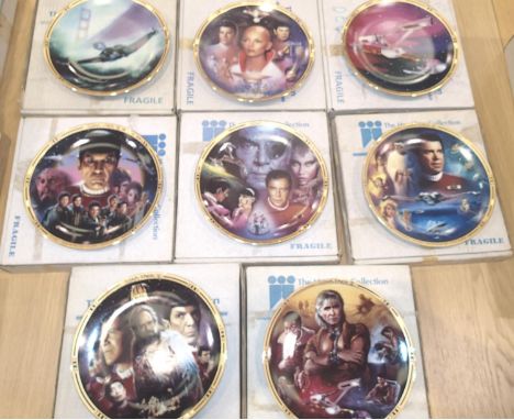 Set of eight Hamilton collection plates, Star Trek The Movies, all as new in boxes. P&amp;P Group 2 (£18+VAT for the first lo