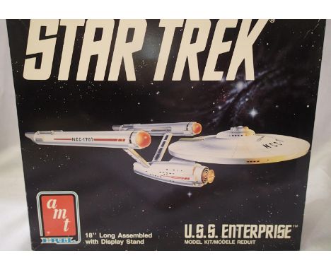 AMT plastic kit, USS Enterprise, approximately L: 45 cm, appears complete, unchecked. P&amp;P Group 1 (£14+VAT for the first 