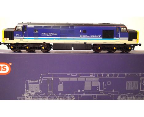 ViTrains V2017 class 37 diesel, 37414 Cathays C&amp;W Works, Regional Railways blue. Excellent - near mint condition, missing