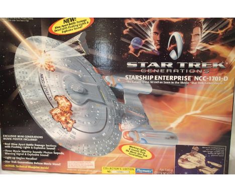 Star Trek Generations, Enterprise NCC-1701-D, lights, sounds and actions. Appears as new/boxed. P&amp;P Group 1 (£14+VAT for 