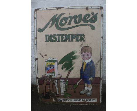 A large Morse's Distemper rectangular enamel sign by Hassall, 40 x 60".