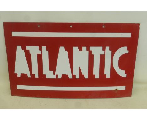 A rectangular double sided enamel sign advertising 'Atlantic', 29 1/2 x 17 3/4".