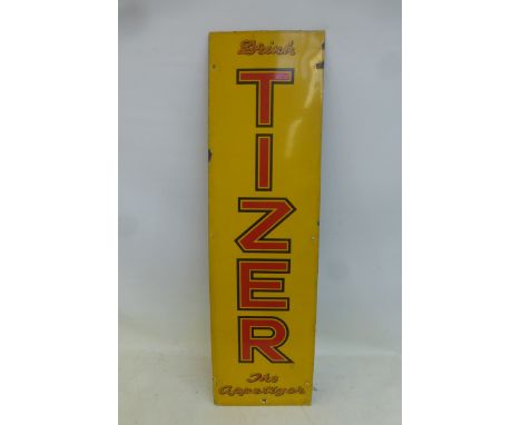 A Tizer rectangular enamel sign, in good condition, 10 x 36".